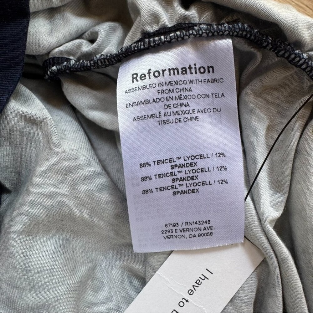 NWT Reformation Brooks Knit Dress Mini Long Sleeve Off The Shoulder Blue XS - Picture 8 of 12